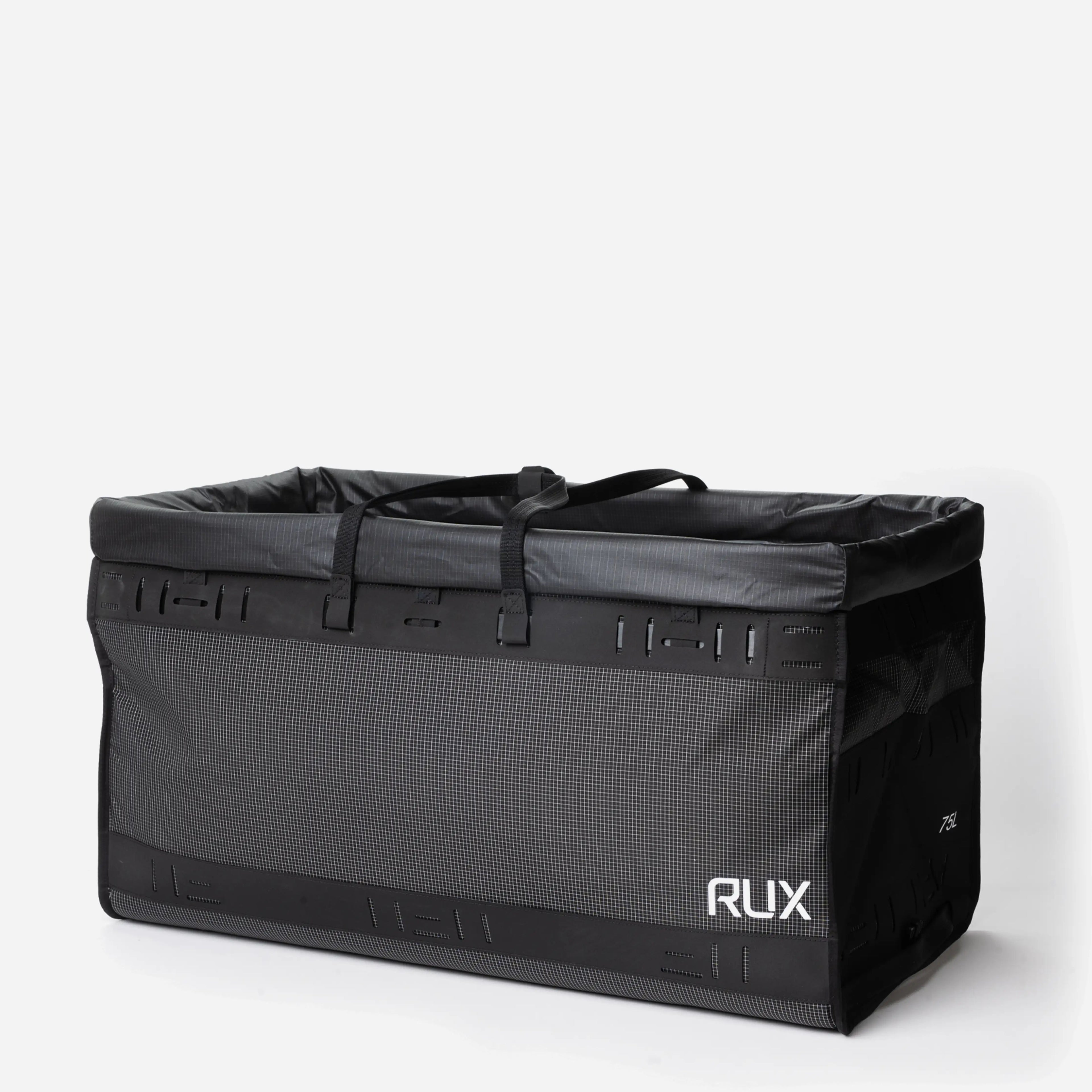 [[contain, #f3f3f3]] | RUX Duffel Box 75L - Black