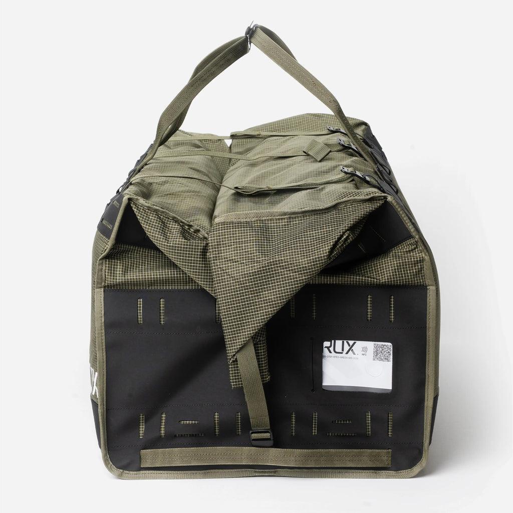 [[contain, #f3f3f3]] | RUX Duffel Box 75L - Green
